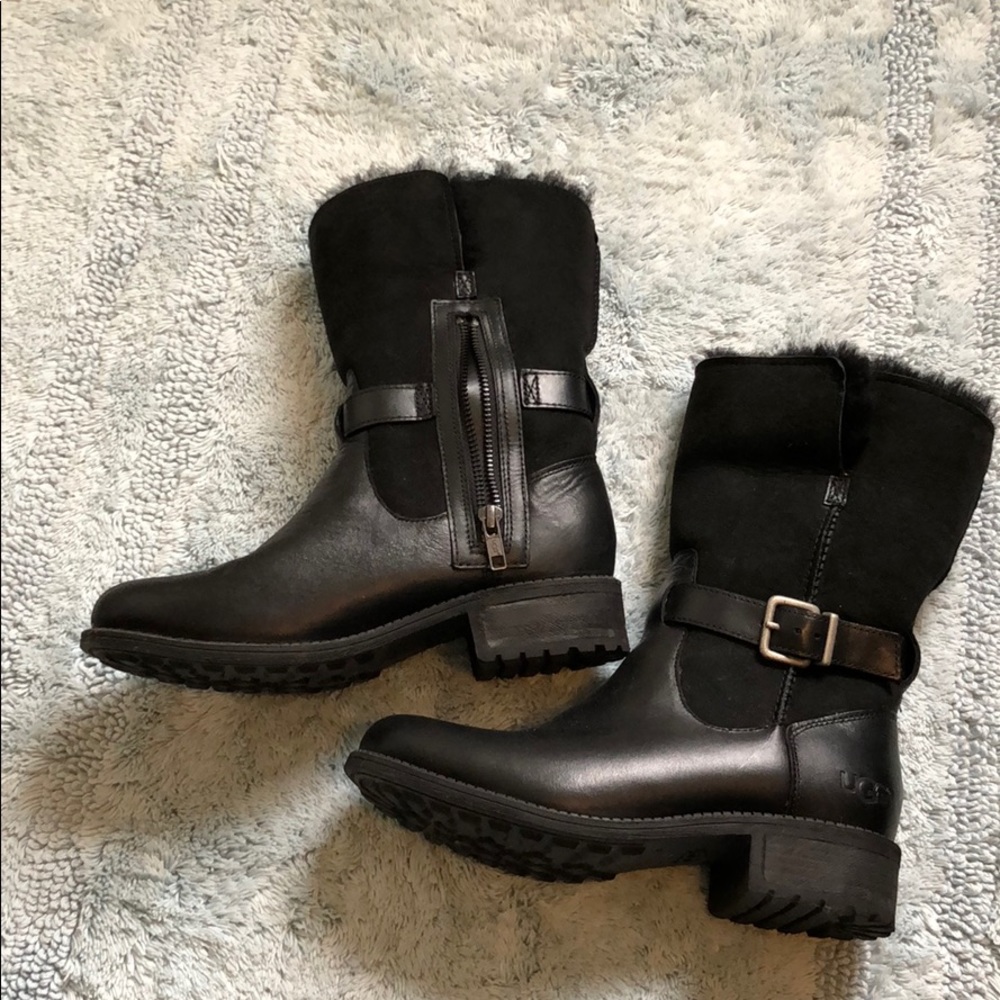 Water proof ugg boots, leather/ Suede